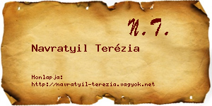 Navratyil Terézia névjegykártya